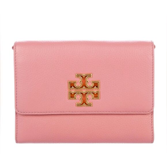 Tory Burch Britten Chain Wallet Crossbody Bag Bubblegum Rose Pink - Picture 1 of 6